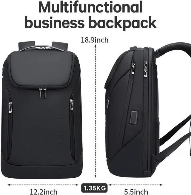 Alt view image 6 of 7 - BANGE Business Smart Backpack Waterproof fit 15.6 Inch Laptop Backpack with USB Charging Port,Travel Durable Backpack