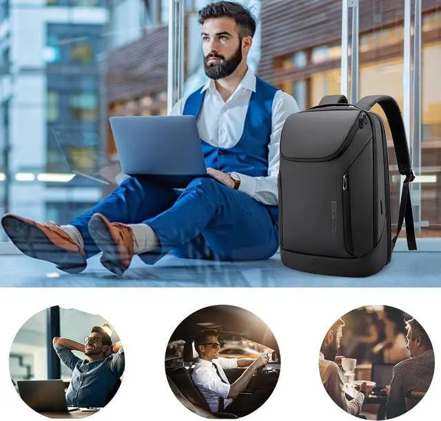 Alt view image 6 of 7 - BANGE Business Smart Backpack Waterproof fit 15.6 Inch Laptop Backpack with USB Charging Port,Travel Durable Backpack
