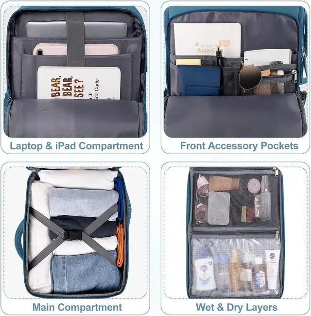 Alt view image 6 of 7 - Travel Backpack, Flight Approved Backpack, College Backpack Bag, Casual Daypack, Hiking Backpack, Waterproof Carry On Business Backpack, Fit 16 Inch Laptop