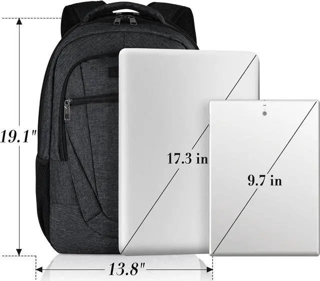 Alt view image 6 of 7 - BIKROD Travel Laptop Backpack, 17 Inch Extra Large School Backpacks for Teen Boys and Girls, Black Water Resistant Women Back Pack, Business Men Sturdy Computer Bag with USB Charging Port, Gifts