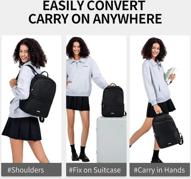 Alt view image 6 of 6 - GOLF SUPAGS Laptop Backpack for Women Slim Computer Bag Work Travel College Backpack Purse Fits 14 Inch Notebook (Black)