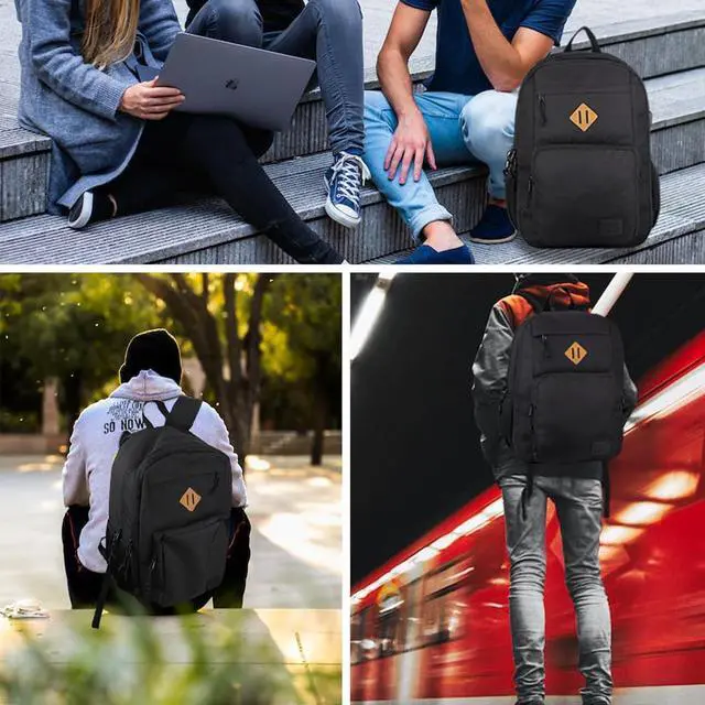 Alt view image 6 of 7 - KEOFID Travel backpack for Men and Women, Anti Theft Laptop Backpack with USB Charging Port for Work, Large Bag for College, BLACK BOOK BAG FOR BOYS, GILRS Backpack,Water Resistent(Black)