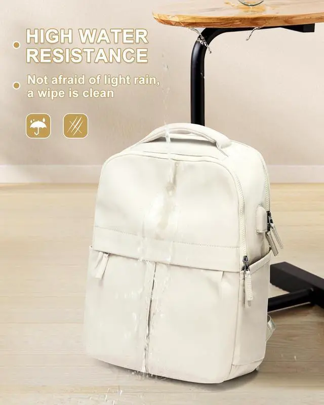 Alt view image 6 of 6 - Laptop Backpack for Women Gym Backpack Casual Daypack Backpacks Travel Backpack for Traveling on Airplane Work Backpack for Men Lightweight Computer Backpack College Teacher Backpack Beige