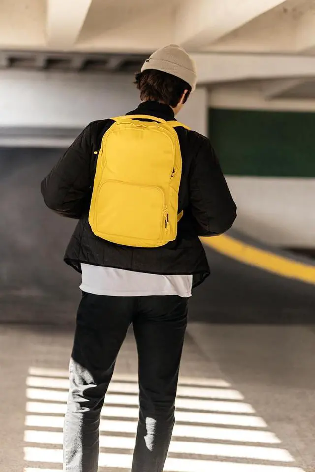 Alt view image 7 of 7 - The Brevite Backpack- Casual daypack backpacks for every function. Compact but spacious 18L aesthetic traveling backpack with laptop compartment. (Green)