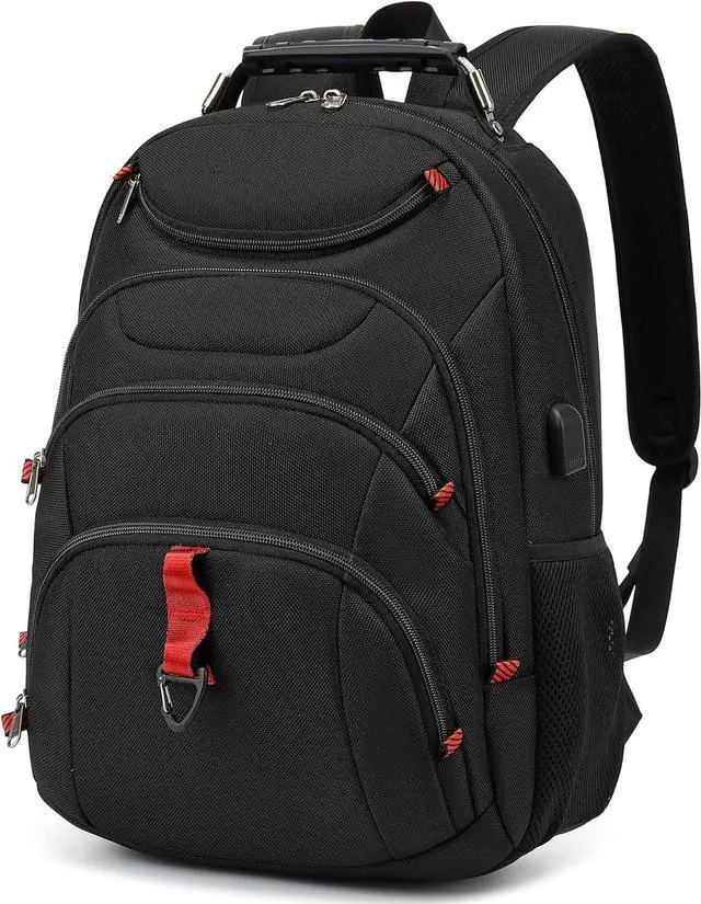 Main image of Boavan Laptop Backpack for men, 15.6 inch Laptop Bag with USB Port, Waterproof Travel Work Backpack Purse, Anti-Theft Teacher Nurse Doctor Casual Bookbags Office Business backpackBlack
