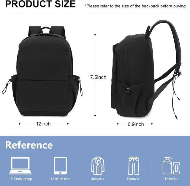 Alt view image 6 of 7 - Laptop Backpack for Work, College, Travel, Lightweight Waterproof Daily Backpacks for Men Women, Sport Rucksack Computer Bag Fits 15.6 Inch Notebook