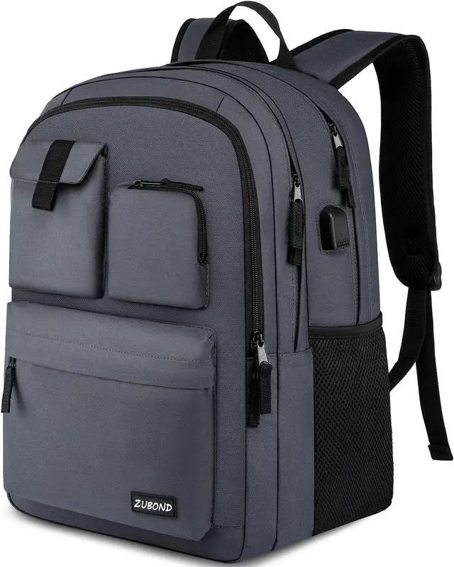 Main image of Backpack for Men & Women, Backpacks for School Teen Boys & Girl, Student Bookbag 15.6 inch Laptop Compartment with USB Charging Port for High Middle School, Black Travel Casual Bag