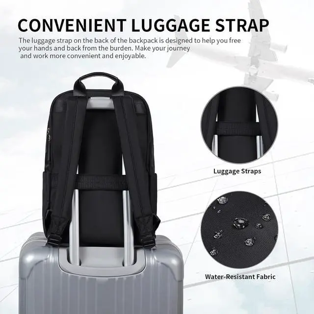 Alt view image 5 of 7 - GOLF SUPAGS Laptop Backpack for Women Fits 16 Inch Notebook Casual Daypack Purse Work Travel College Bag (Black)