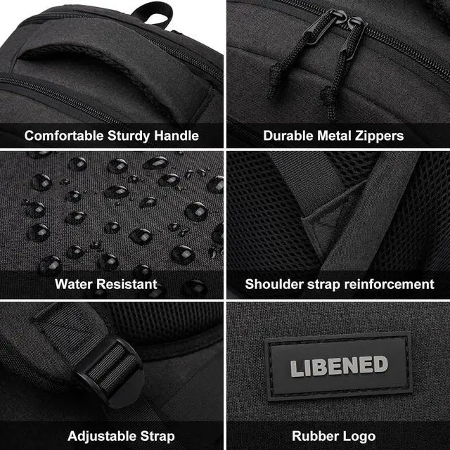 Alt view image 4 of 6 - Backpack for Boys, Sturdy Backpack 36L for Boys Middle High School | 600D Water-Resistant Laptop Bag with 17.3 Inch Compartment, Ergonomic Anti-Theft Student Bookbag, Black