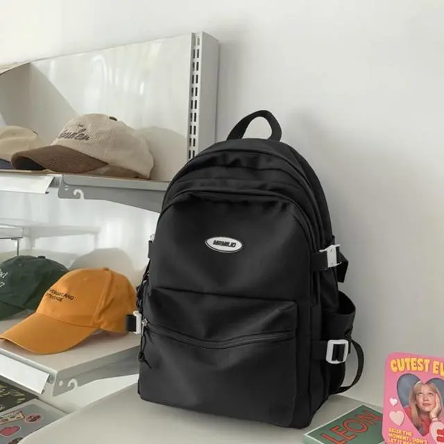 Alt view image 6 of 7 - Kawaii Backpack with Cute Accessories Casual Aesthetic Daypack Simple Laptop Bag Waterproof Travel Rucksack for Women (black)