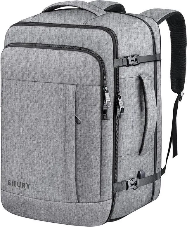 Main image of Carry On Backpack, Extra Large 40-50L Travel Backpack for Men & Women, Expandable Backpack For Airplanes, 17 Inch Laptop Backpack, Luggage Suitcase 40L Daypack Lightweight Business Weekender Bag, Grey