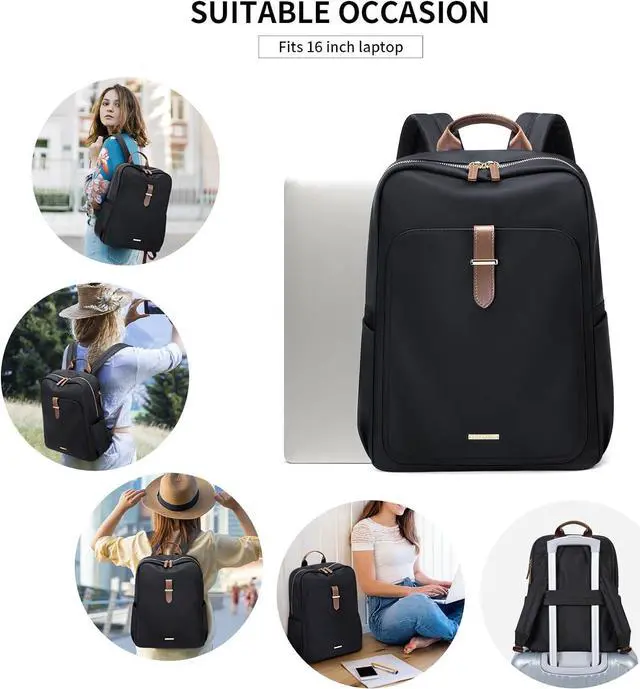 Alt view image 7 of 7 - GOLF SUPAGS Laptop Backpack Purse for Women Fits 16 Inch Notebook Casual Daypack Work Travel College Bookbag Fashion Computer Bag (Black, 16 Inch)