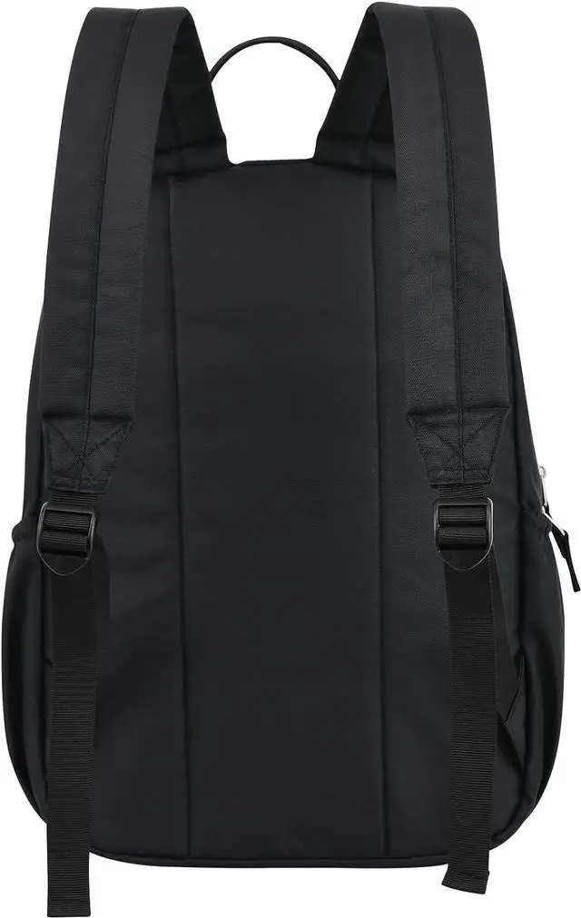 Alt view image 5 of 7 - 15.6 inch Basic Black Backpack for Men, Travel Backpack Carry on, Water Resistant School Backpacks for Teens, College Back Pack Bookbag for Boys Girls, Work Backpacks for Women