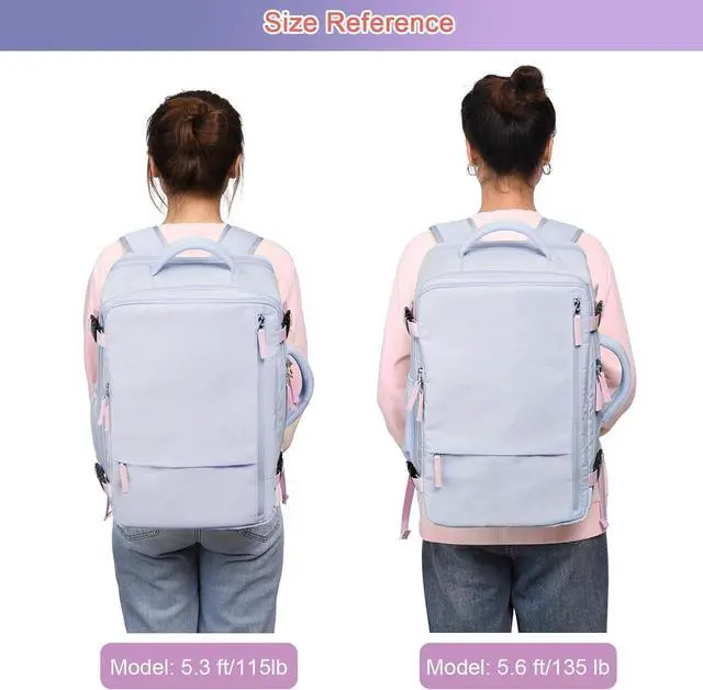 Alt view image 7 of 7 - Carry on Backpack, Waterproof 17 Inch Laptop Backpack for Women, Flight Approved Backpack for Travel, College, Work