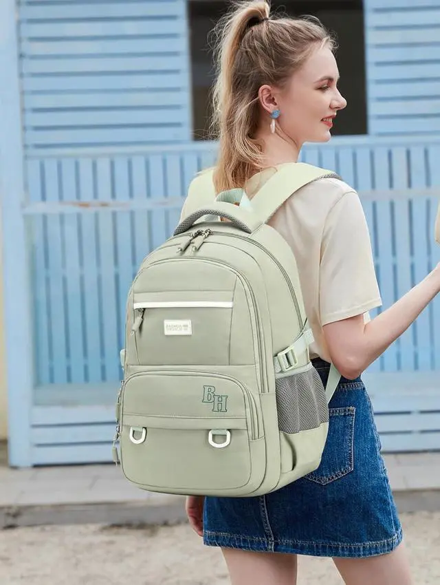 Alt view image 2 of 7 - CAMTOP Laptop Backpack 15.6 Inch College Middle School Teen Girls BookBag Travel Backpacks Casual Daypacks (17 Inch, Sage Green)