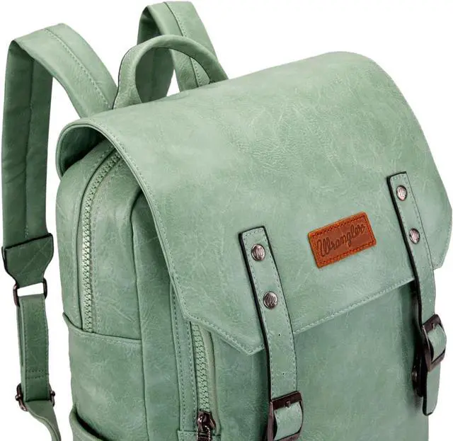 Alt view image 6 of 6 - Montana West × Wrangler Womens Backpack Leather Laptop Backpack Unisex Fashion Backpack
