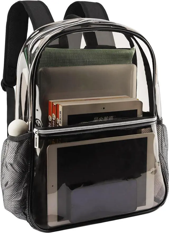 Main image of Clear Backpack Heavy Duty TPU Transparent Backpack for Sports,Work,Security Travel.(Black)