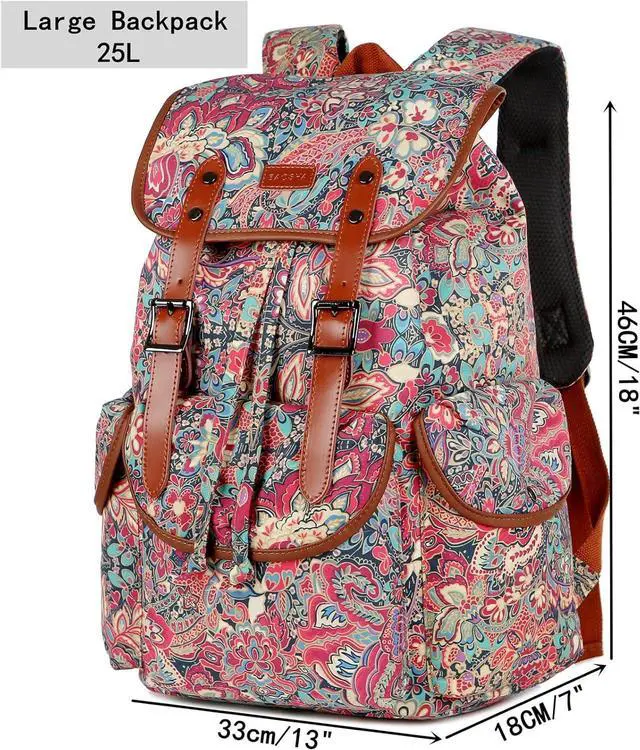 Alt view image 6 of 6 - Large Women Laptop Backpack 15.6 inch Computer Backpack Travel Hiking Backpack With Free Toiletry bag CN-01 (HS)