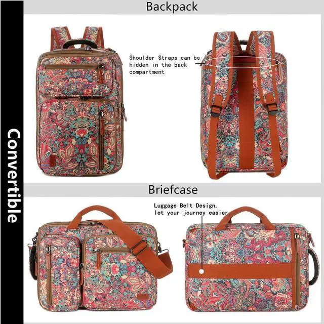 Alt view image 2 of 7 - Baosha Convertible Backpack Briefcase 15.6 Inch Laptop Bag Case Outdoor Travel Backpack Hiking Rucksack for Women BC-04 (HS)