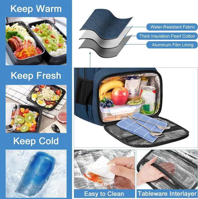 Alt view image 2 of 7 - MATEIN Mens Backpack for Work, Water Resistant Lunch Box Backpack Fits 18 Inch Laptop, Flight Approved Travel Bookbag with Luggage Sleve, Extra Large Insulated Cooler Bag, Gifts for Adult