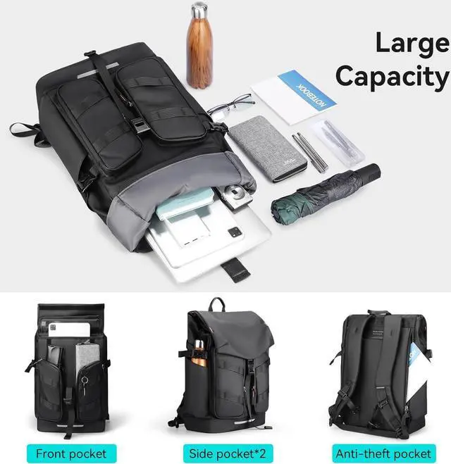 Alt view image 2 of 6 - MARK RYDEN Business Backpack for Men, 17.3 Inch Laptop Backpack with High Tech Magnetic Snap, Waterproof Fashion Casual Backpack Ideal for Working, Daily Life