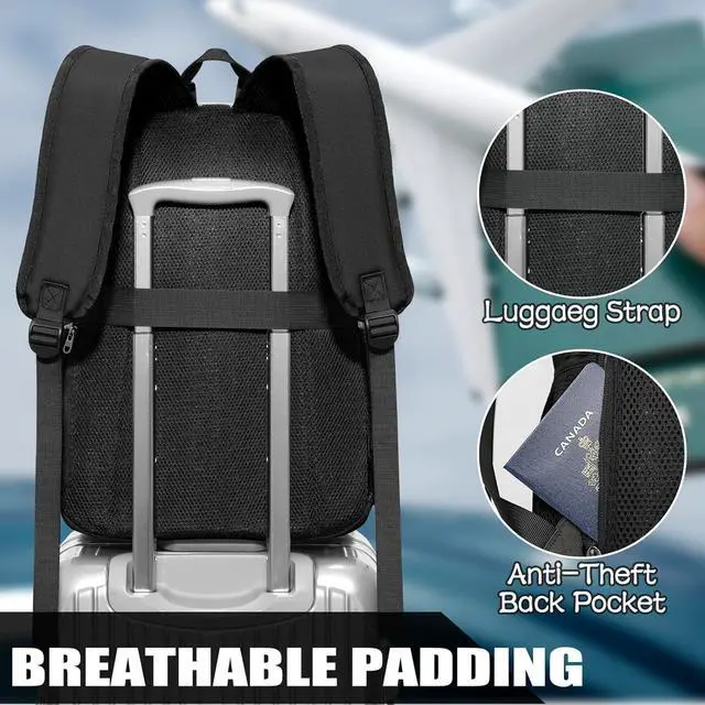 Alt view image 5 of 7 - Backpack for School Teen Boys and Girls, School Backpack for Men and Women, Large Kids Bookbag with USB Charging Port Fit 15.6 Inch Laptop/Notebook, Black