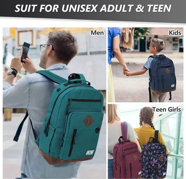 Alt view image 6 of 6 - VX VONXURY Backpack for Men Women,Lightweight Bookbag with Mulitiple Pockets,Classical Water Resistant Travel Backpack