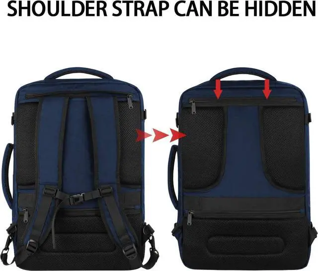 Alt view image 2 of 7 - Vancropak 35L Traveling Backpack, Airplane Approved Travel Carry on Bag hand luggage, Water Resistant Lightweight Luggage Suitcase Backpack Overnight Weekender Business Daypack Bag for Men Women, Blue