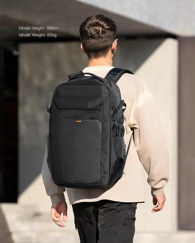 Alt view image 7 of 7 - Inateck 40L Carry On Travel Laptop Backpack, TSA Friendly, Flight Approved, With Separate Shoe Compartment, Splash-resistant Hand Luggage for Men Women, Compatible with 17 inch Laptop, Black