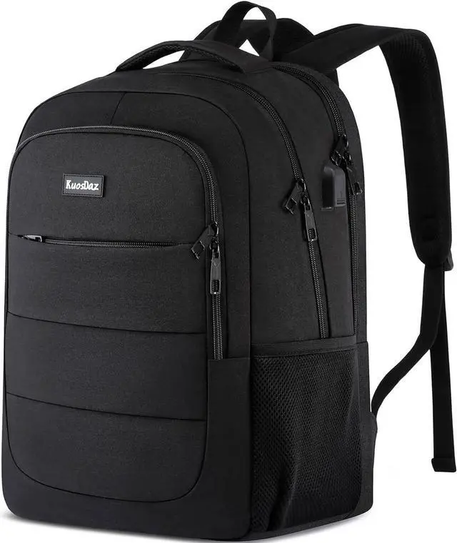 Main image of Backpack for Men Women, School Backpacks for Teens Boys and Girls, Laptop Backpack with USB Charger, 15.6 Inch Laptop Bookbag for College High School Work Travel, Black