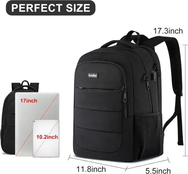 Alt view image 4 of 7 - Backpack for Men Women, School Backpacks for Teens Boys and Girls, Laptop Backpack with USB Charger, 15.6 Inch Laptop Bookbag for College High School Work Travel, Black