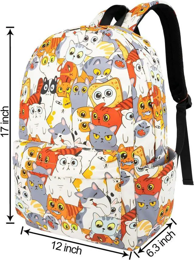 Alt view image 2 of 7 - Backpack Cute Cat Backpacks for Girls Boys Teens Kids College Middle Elementary High School Student Bookbags Travel Waterproof Book Bag Laptop Back Pack