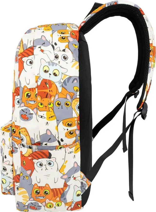 Alt view image 3 of 7 - Backpack Cute Cat Backpacks for Girls Boys Teens Kids College Middle Elementary High School Student Bookbags Travel Waterproof Book Bag Laptop Back Pack