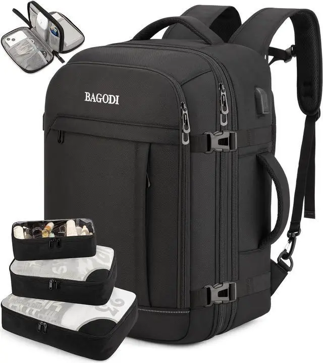 Main image of Carry On Backpack for Men Women,42L Flight Approved Travel Backpack with 4 Packing cubes,Expandable Water-resistant 17Inch Laptop Backpack,Casual Daypack Businless Weekend Hiking