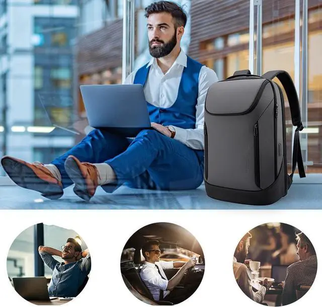 Alt view image 6 of 7 - BANGE Business Smart Backpack Waterproof fit 15.6 Inch Laptop Backpack with USB Charging Port,Travel Durable Backpack