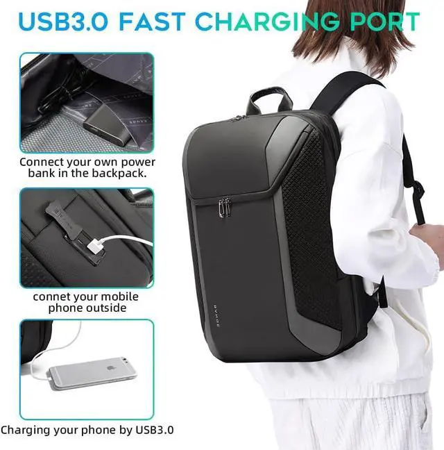 Alt view image 5 of 7 - BANGE Smart Business Laptop Backpack Waterproof can fit 15.6-17.3 Inch Laptop with 3.0 USB charging port for men and women
