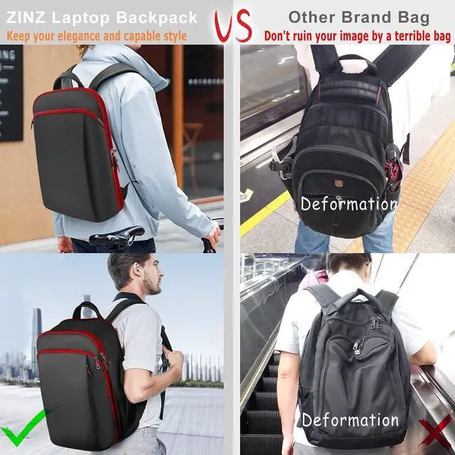 Alt view image 5 of 5 - ZINZ Slim and Expandable 15 15.6 16 Inch Laptop Backpack Anti Theft Business Travel Notebook Bag with USB, Multipurpose Large Capacity Daypack for Men & Women,B01RD01