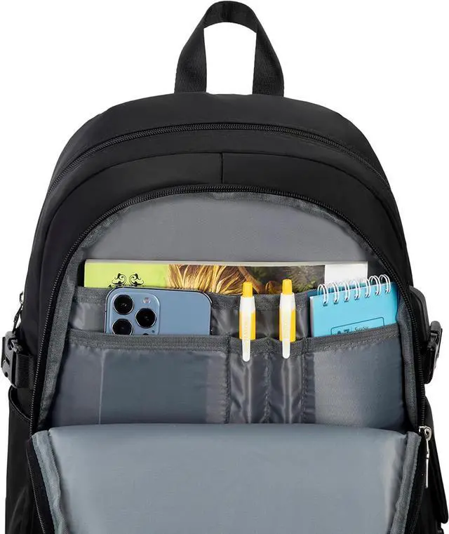 Alt view image 6 of 7 - Wadirum Fashion School Backpack Set for Girl Roomy Women Laptop Backpack Black