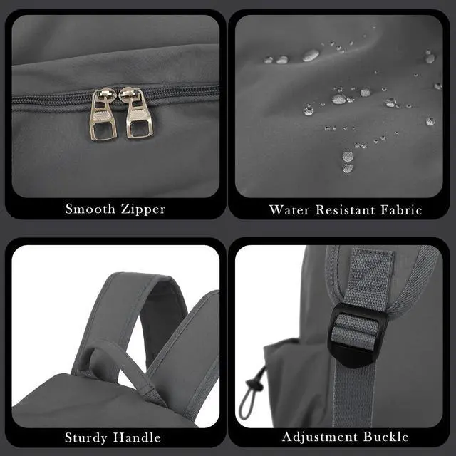 Alt view image 6 of 6 - YGR Laptop Backpack for Women and Men, Waterproof Lightweight Travel Daily Rucksack Casual 15.6 inches Computer Bags for College, Grey