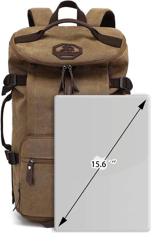 Alt view image 4 of 7 - Kalesi Gym Duffle Bag Backpack 4-Way Vintage canvas with Shoes Compartment for travel Sport Hiking laptop (Vintage coffee)