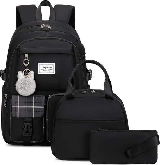 Main image of Women Fashion Travel Backpack Set Roomy Laptop Rucksack Set Casual Daypack for Girl Black