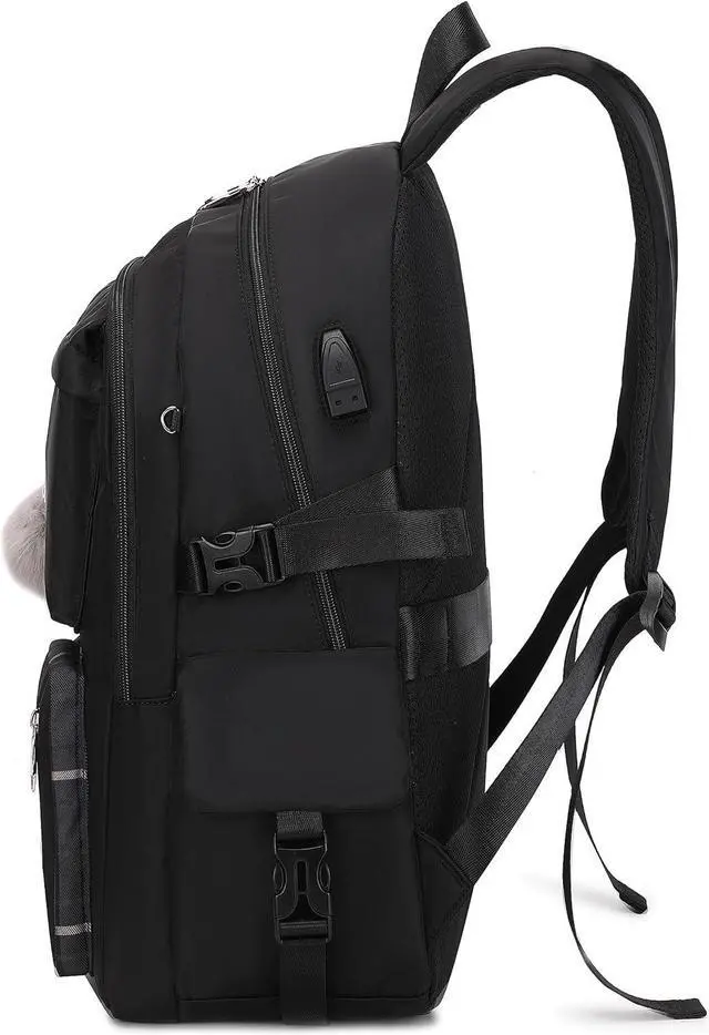 Alt view image 3 of 7 - Women Fashion Travel Backpack Set Roomy Laptop Rucksack Set Casual Daypack for Girl Black
