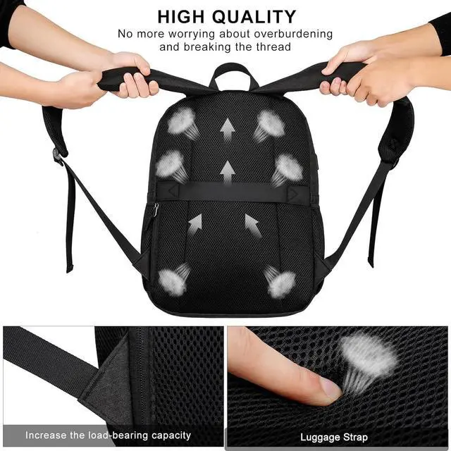 Alt view image 5 of 7 - School Backpack for Teens Boys, 15.6 Inch Laptop Backpack with USB Charging Port & Water Resistant Design, College High School Book Bag for Students, Black