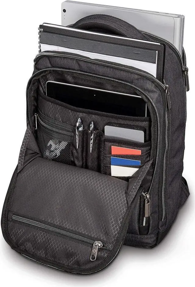 Alt view image 3 of 5 - Samsonite Modern Utility Double Shot Laptop Backpack, Charcoal Heather, One Size
