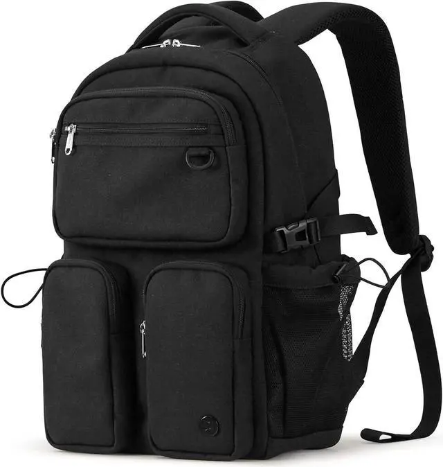 Main image of mixi Travel Laptop Backpack, Lightweight Durable School Bookbag Men Woman 15.6" Computer Bag, Water Resistant Outdoor Hiking Backpacks With Multifunction Pockets, 17 Inch, Black