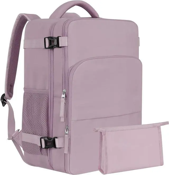 Main image of Travel Backpack, Carry On Backpack, Personal Item Bag for Airlines, Lightweight Casual Work College Gym Hiking Daypack Weekender bag, Laptop Backpack, Light Purple