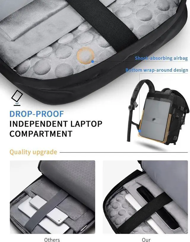 Alt view image 3 of 6 - LIVACASA Waterproof Travel Backpack for Women, 40L Airline Approved Carry on Laptop Backpack with Compartment and USB Port