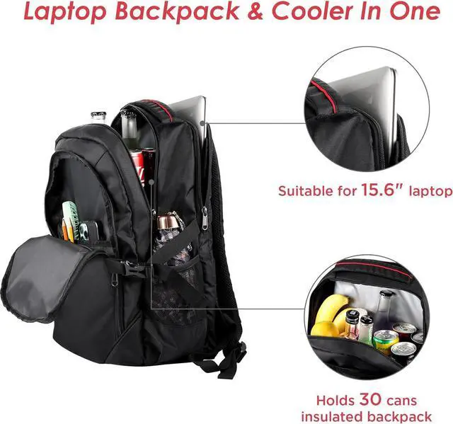 Alt view image 3 of 6 - OUTXE Cooler Backpack 22L Insulated Cooler Bag for 15.6" Laptop Lunch Backpack for Work Daily Backpacks