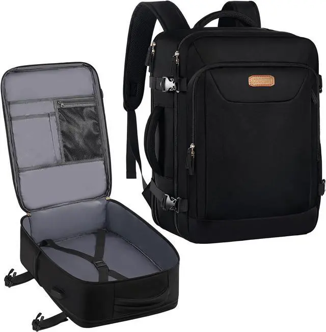 Main image of Carry on Backpack, Flight Approved Travel Backpack with USB Charge Port, TSA 15.6 Inch Anti-Theft Laptop Backpack Lightweight Daypack College Weekender Overnight Bag, 16.8*11.4*7inch,Black
