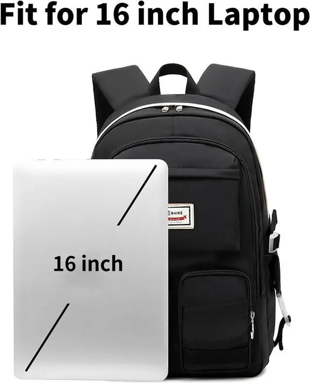 Alt view image 2 of 7 - Large Backpack Girl Backpack Teen Girls Bookbag College Women Middle High School School Bag For Big Student Laptop Backpack (Black)